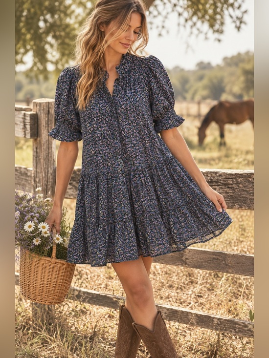 Apiece Apart Dresses & Skirts - Apiece Apart Mitte Floral-Print Mini Dress Size Small